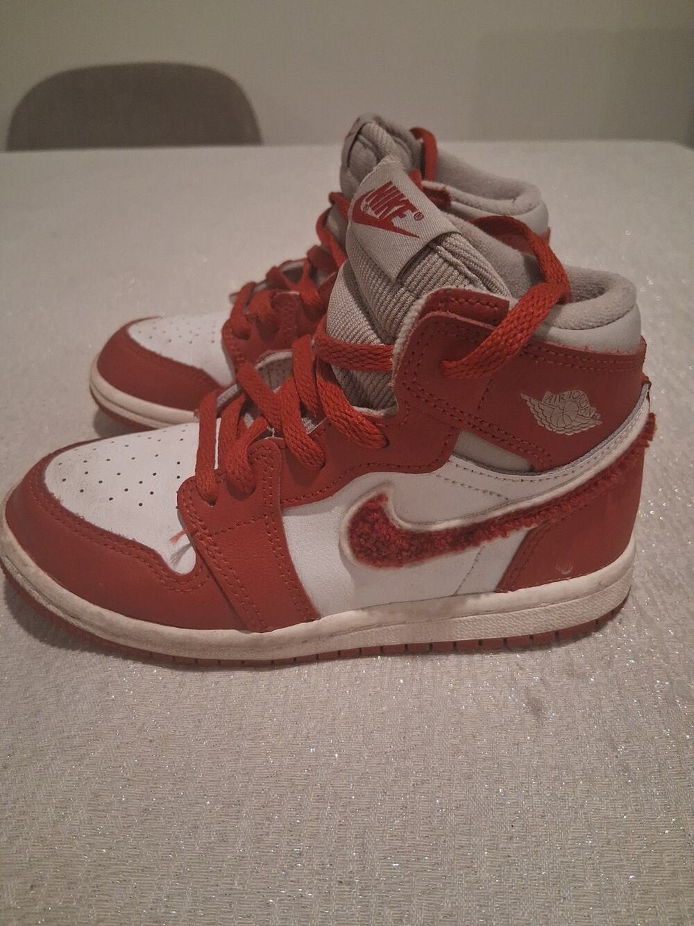 Nike Air Jordan 1 High OG TD Chenille Varsity Red CU0449-061 Size 10C NO INSOLES